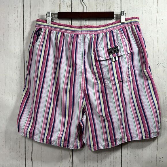 Tommy Hilfiger Mens Stripes Elastic Waist Drawstring Built In Brief Swim Trunks - Picture 13 of 14